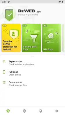 Anti-virus Dr.Web Light android App screenshot 0